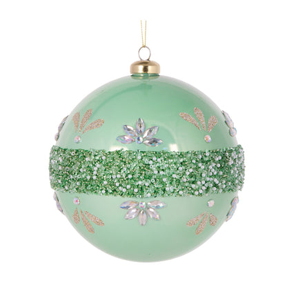 15 CM PEARL MINT EMBELLISHED BAUBLE