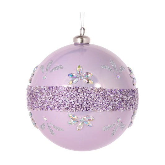 15 CM PEARL LILAC EMBELLISHED BAUBLE