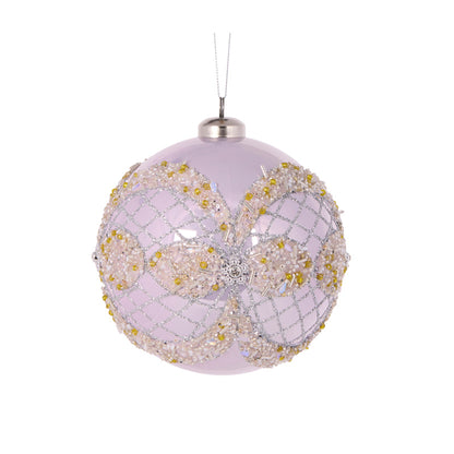 15 CM PEARL LILAC ORNATE BAUBLE