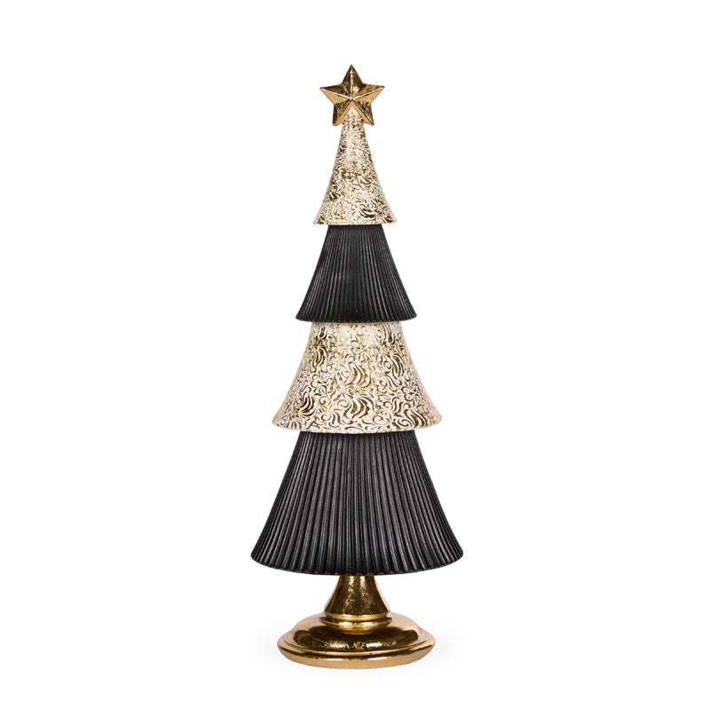 41 CM BLACK AND GOLD LAYERED TREE
