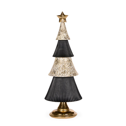 41 CM BLACK AND GOLD LAYERED TREE