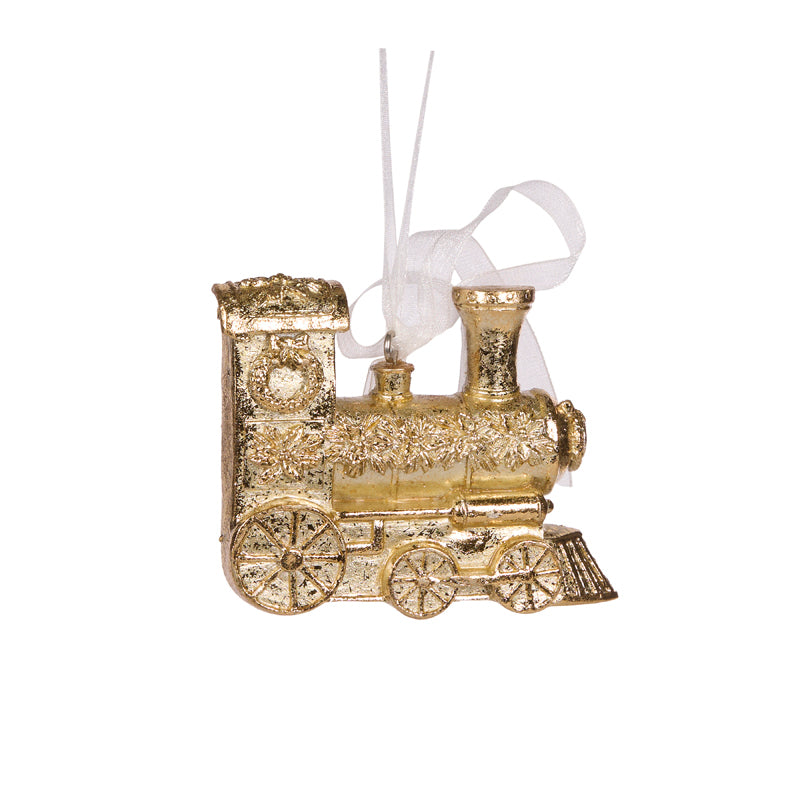 GILDED TRAIN HANGING ORNAMENT