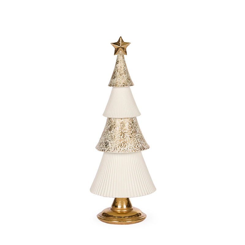 32 CM WHITE AND GOLD LAYERED TREE