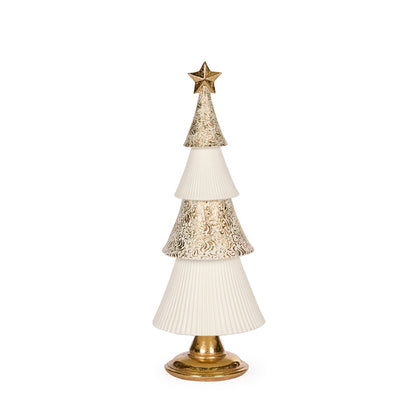 32 CM WHITE AND GOLD LAYERED TREE
