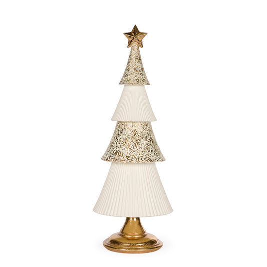 41 CM WHITE AND GOLD LAYERED TREE