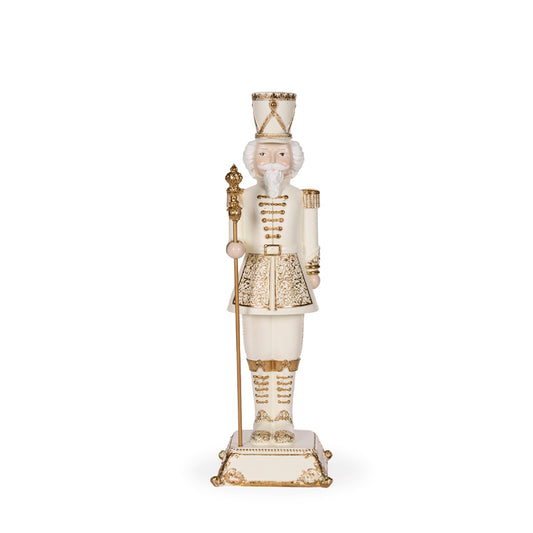 42 CM WHITE AND GOLD NUTCRACKER