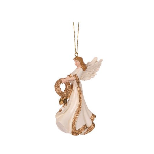 Ivory And White Angel With Wreath