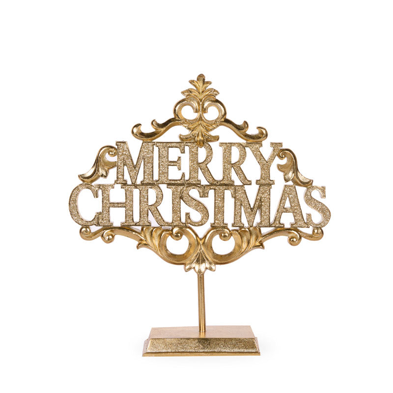 41 CM DECORATIVE GOLD MERRY CHRISTMAS