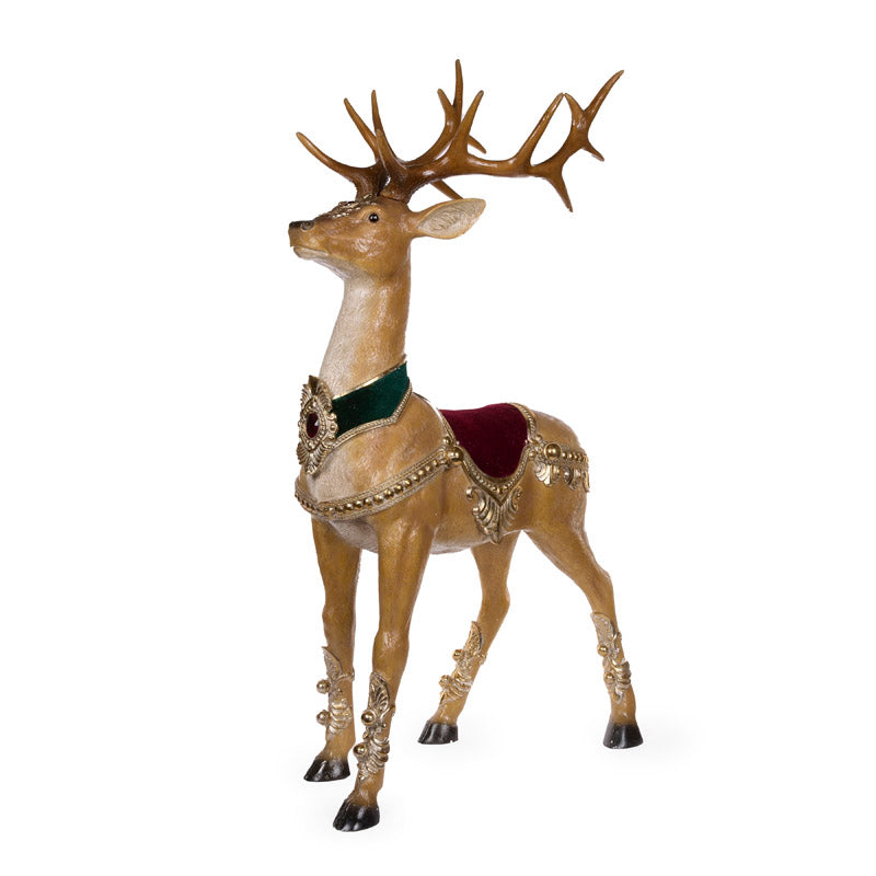 126 CM ELABORATE STANDING VELVET REINDEER
