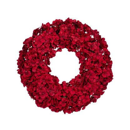 65 CM DEEP RED HYDRANGEA WREATH