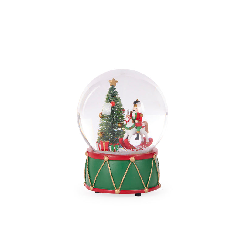 MUSICAL TRADITIONAL ROCKING HORSE SNOWGLOBE