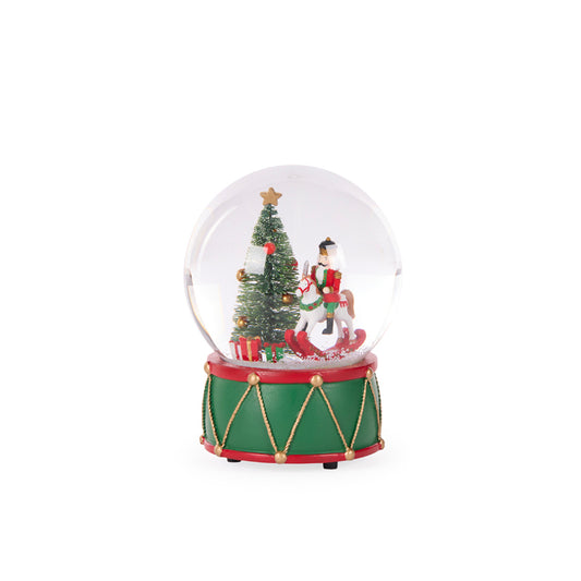 MUSICAL TRADITIONAL ROCKING HORSE SNOWGLOBE