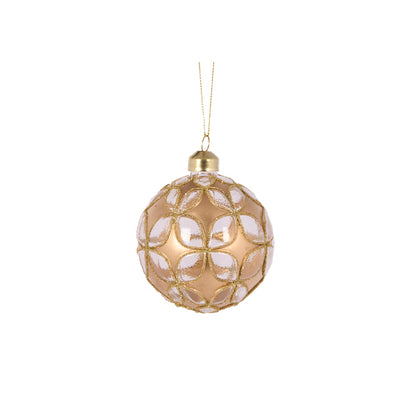 HIGH SHINE GOLD FLORET ROUND BAUBLE
