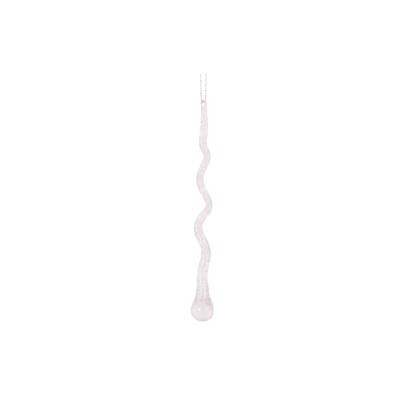 20 CM FROSTED WAVY DROP ICICLE