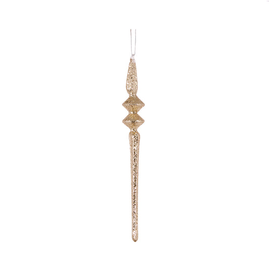 GLITTERED CHAMPAGNE RIPPLE FINIAL