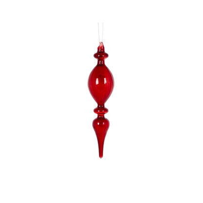 24 CM BURGUNDY TRANSPARENT DROP FINIAL