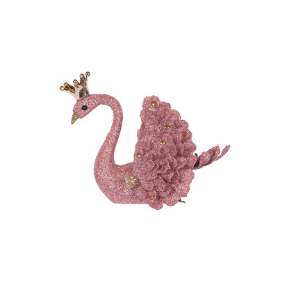 BLUSH FEATHER SWAN CLIP