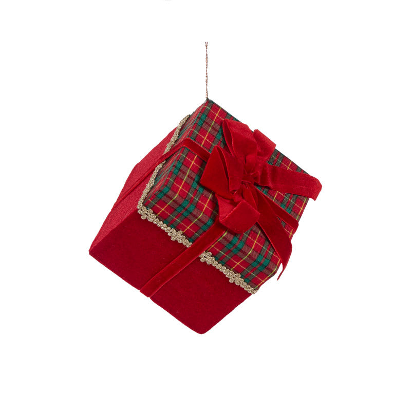 11 CM TARTAN PRESENT HANGING