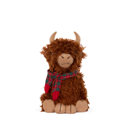 ADORABLE TARTAN HIGHLAND COW SITTING