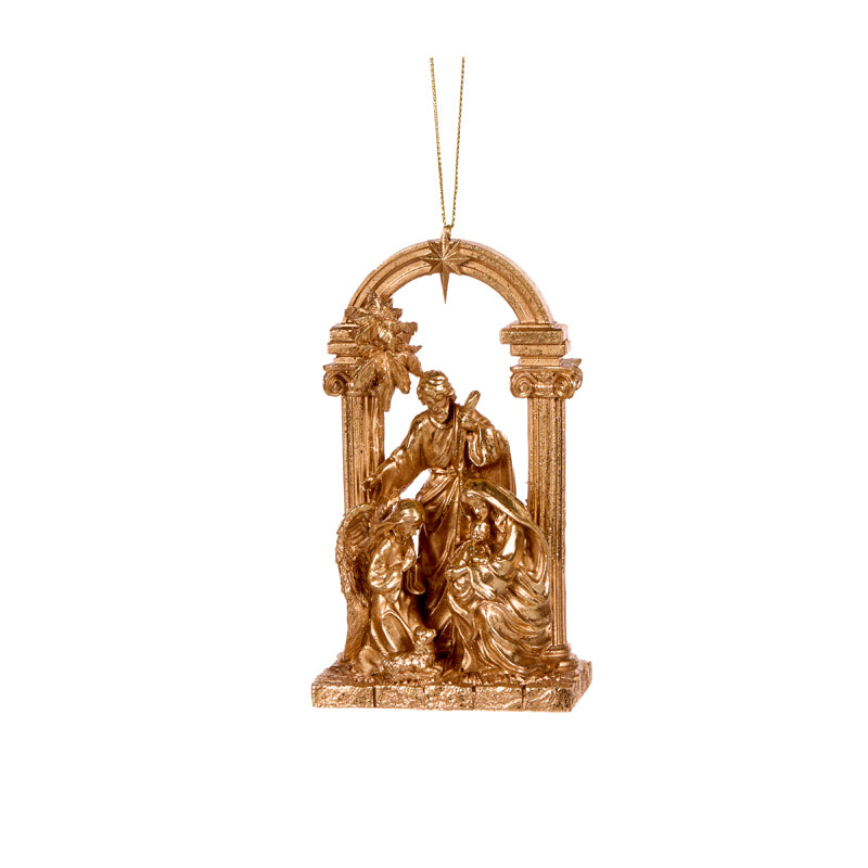 GILDED GOLD HOLY FAMILY ARCHWAY SCENE