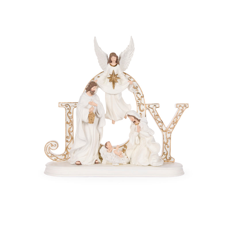 JOY HOLY FAMILY WITH LED ANGEL