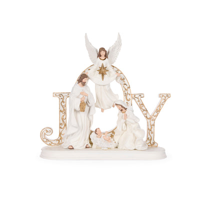 JOY HOLY FAMILY WITH LED ANGEL