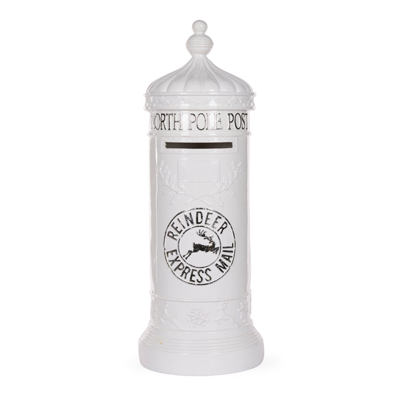 77 CM SILVER AND WHITE SANTA MAILBOX