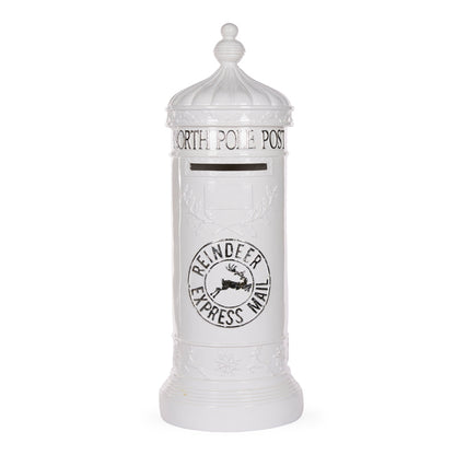 77 CM SILVER AND WHITE SANTA MAILBOX