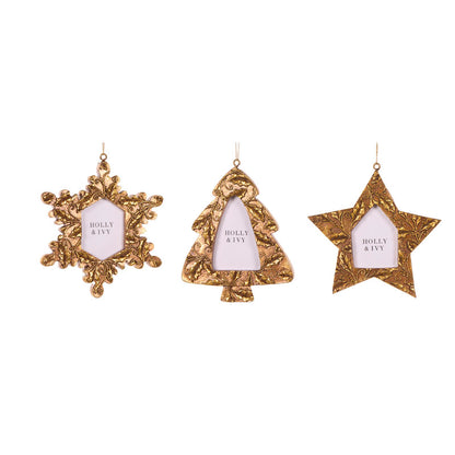 3 ASST GILDED FRAME ORNAMENTS