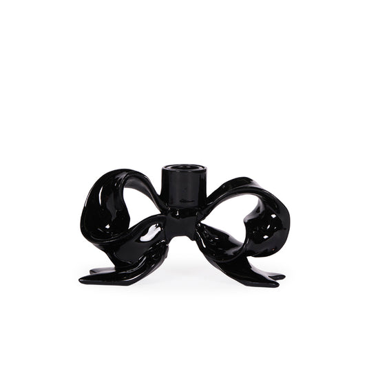 BLACK BOW CANDLE HOLDER