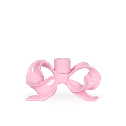 PINK BOW CANDLE HOLDER