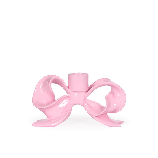 PINK BOW CANDLE HOLDER