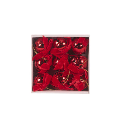 SET/9 RED MINI BELLS HANGING ORNAMENT
