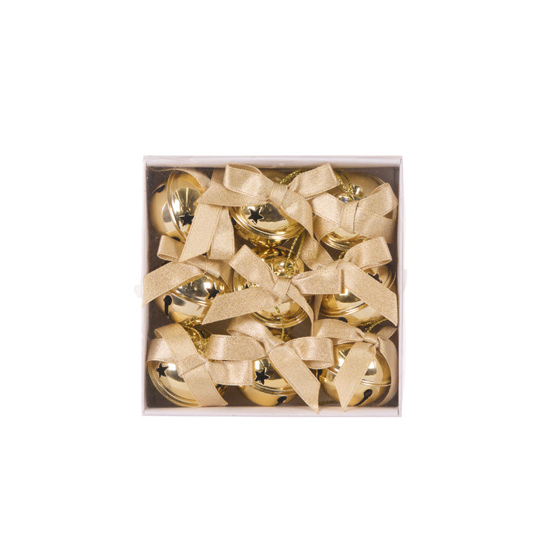 SET/9 GOLD MINI BELLS HANGING ORNAMENT