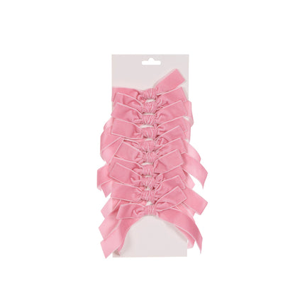 SET/10 5 CM PINK VELVET BOWS