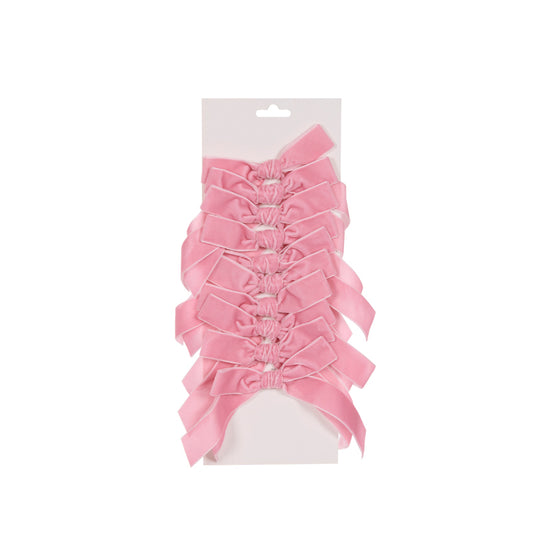 SET/10 5 CM PINK VELVET BOWS