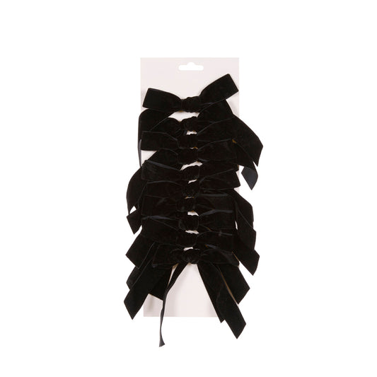 SET/10 5 CM BLACK VELVET BOWS