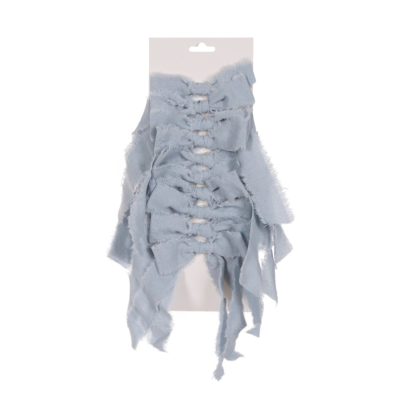 SET/10 5 CM LIGHT BLUE RAW BOWS