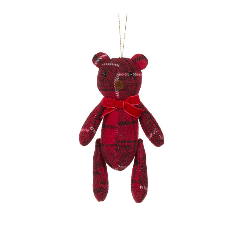 13 CM CHECK HANGING TEDDY BEAR