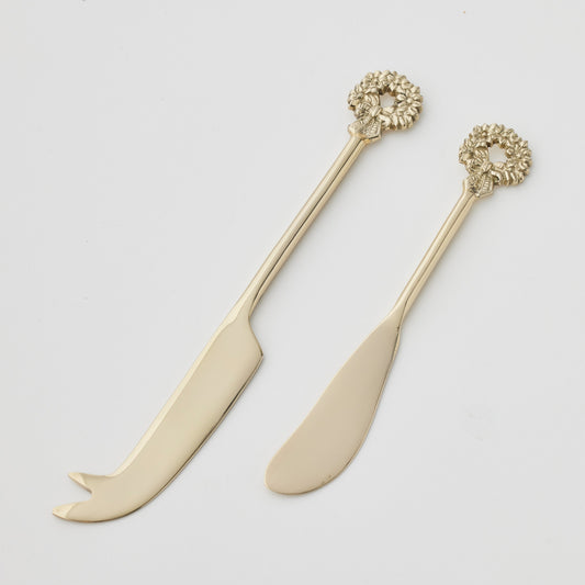 Holiday Garland Cheese Knives Set of 2
