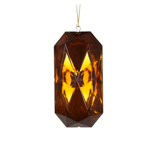 Burnt Amber Crystal Cut Ornament Hanging