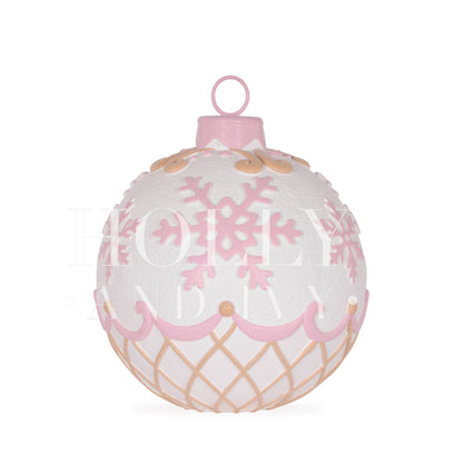 PINK GINGERBREAD SNOWFLAKE BAUBLE