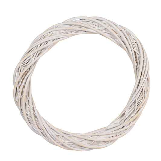60cm White Willow Floral Wreath