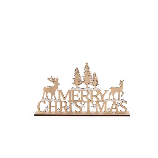Merry Xmas with Deer and Tree