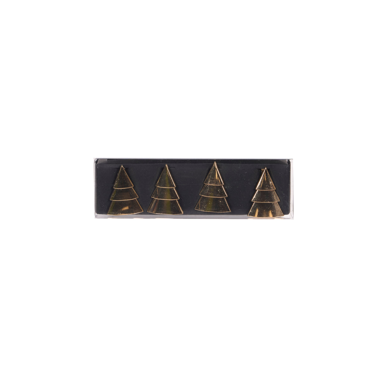 Set/4 Tree Napkin Rings Gold