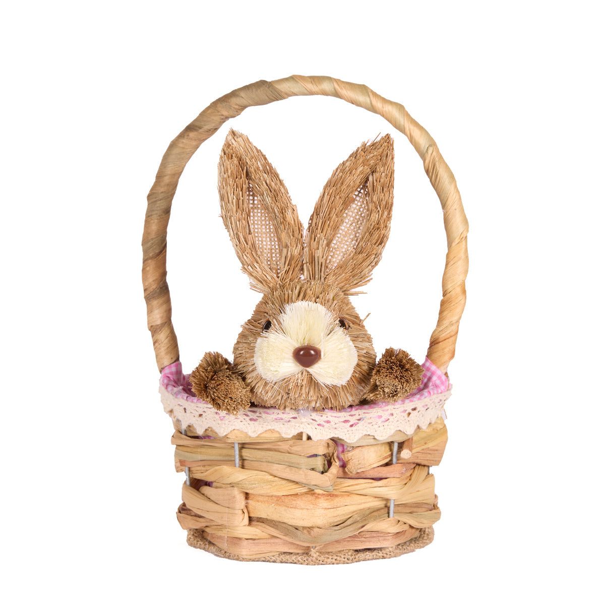 MEDIUM PINK BUNNY BASKET