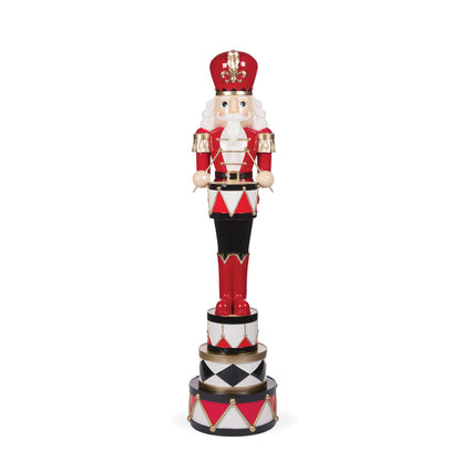 123 CM LED HARLEQUIN NUTCRACKER ON DRUM