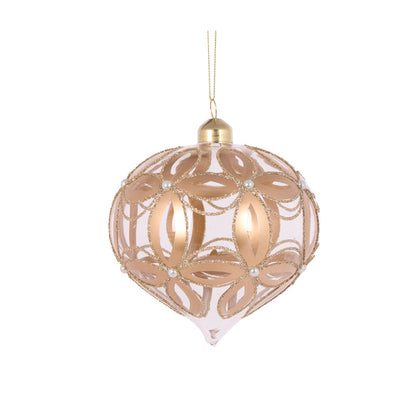 Gold Embossed Fleur Onion Bauble