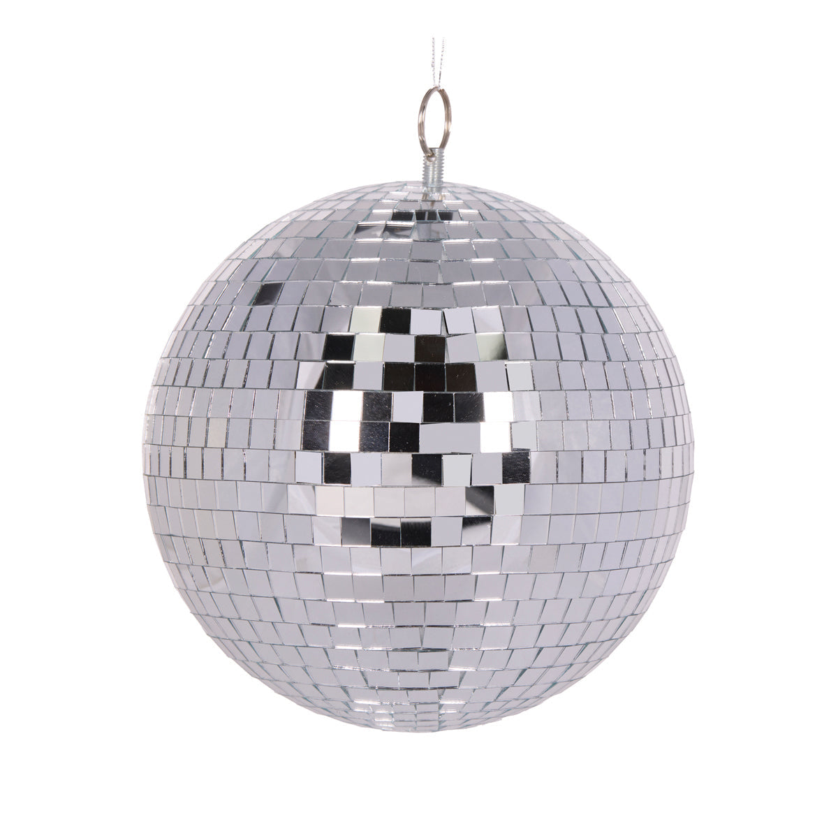 20 CM SILVER DISCO BAUBLE