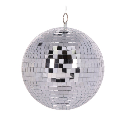 20 CM SILVER DISCO BAUBLE